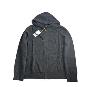 Quince Mongolian Cashmere Full Zip Hoodie Womens XL Charcoal Gray Sweater Luxury